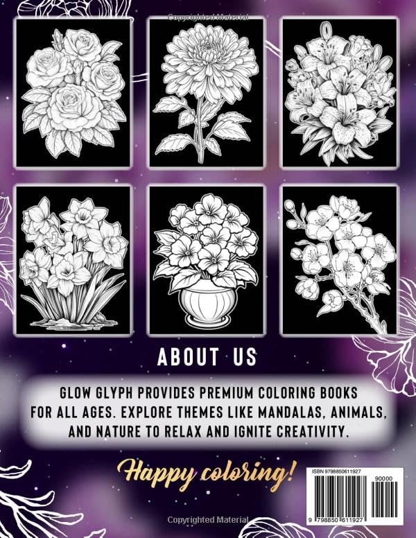 Midnight Bloom Adult Coloring Book
